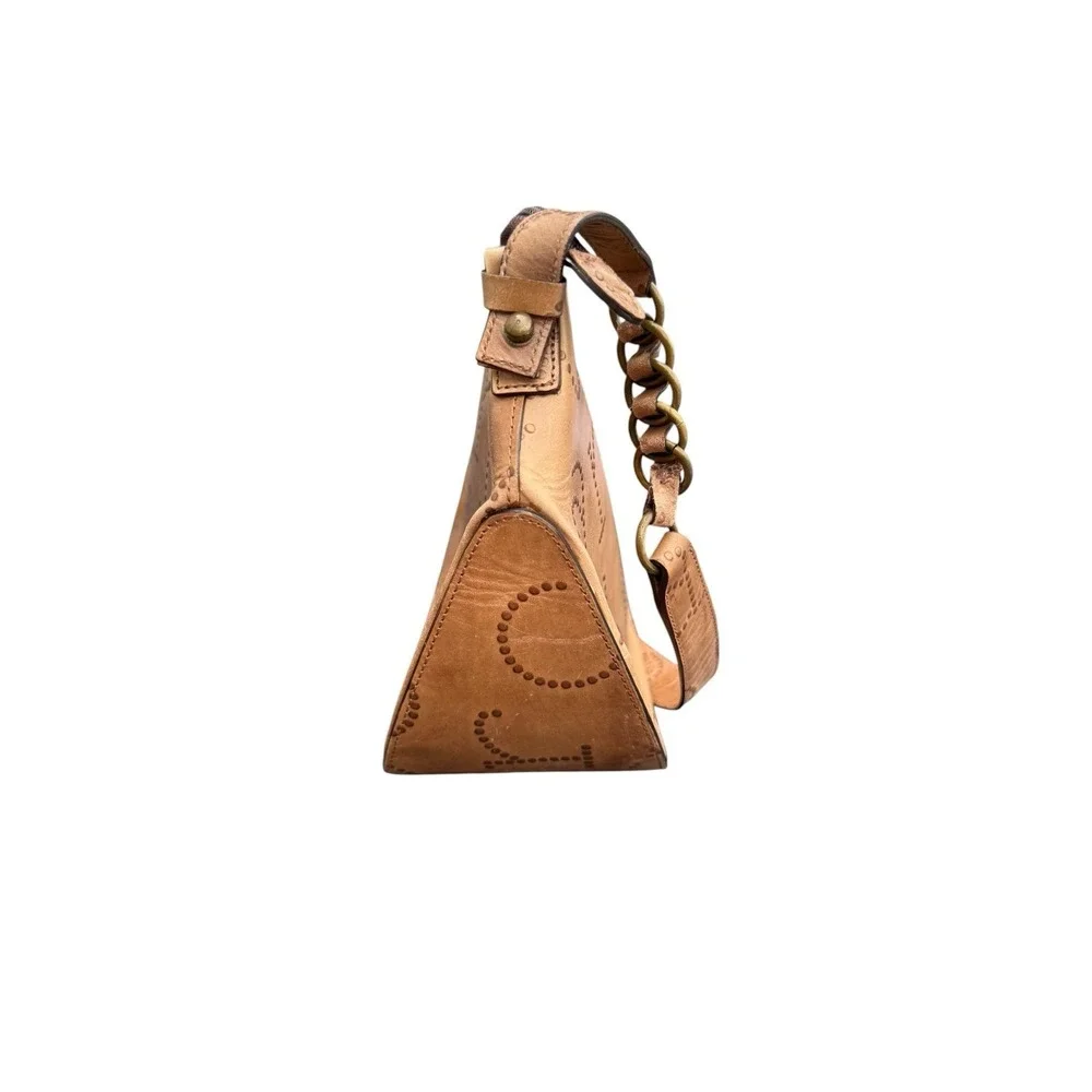 Roccobarocco Shoulder Bag Womens Medium‎ Camel Excellent Vintage Leather